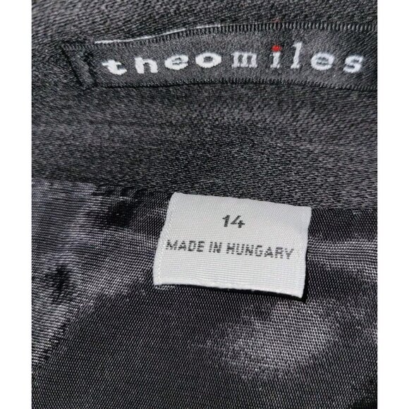 Vintage 100% Wool Wrap Pencil Skirt Sz 14 Modest Gray Preppy Theo Miles EUC - Picture 4 of 8